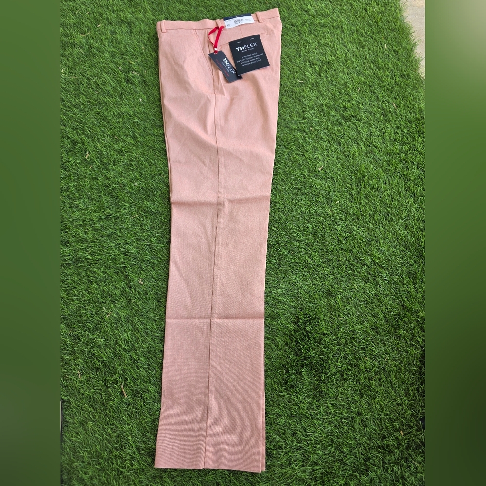 Tommy Hilfiger Mens ThFlex Dress Pants 36x34 Coral Stretch New $95 MRSP